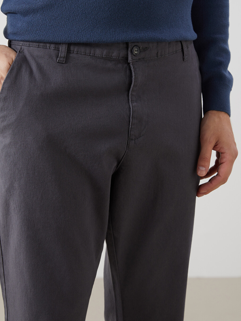 Normal Fit Gabardine Men's Chino Trousers-2