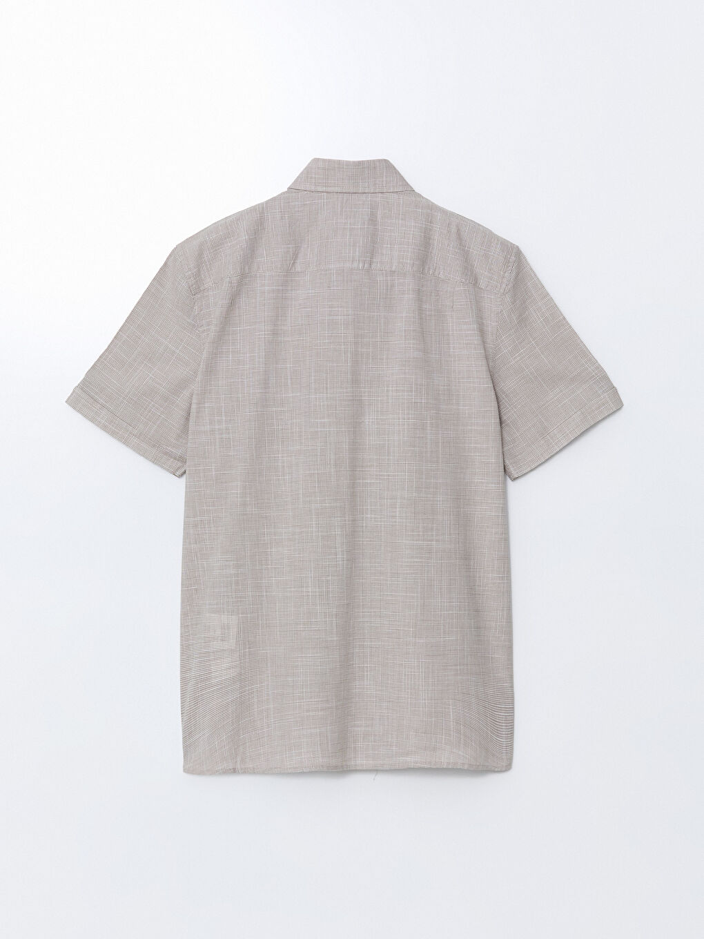 Bej Regular Fit Kısa Kollu Poplin Erkek Gömlek-9