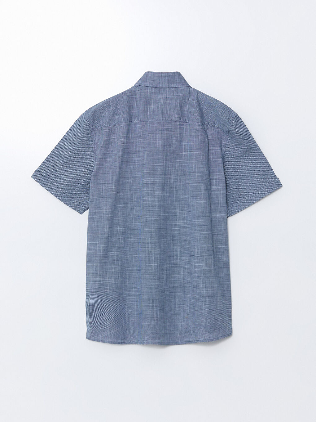 قميص بوبلين كم قصير بقصة عادية للرجال-9