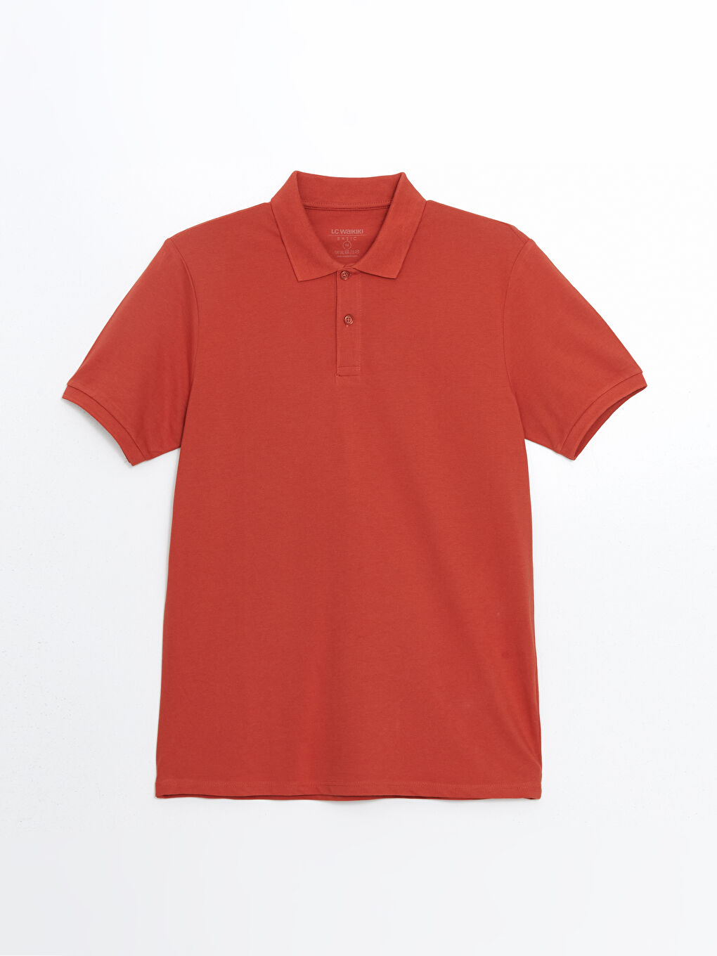 Turuncu Polo Yaka Kısa Kollu Pike Erkek Tişört-4