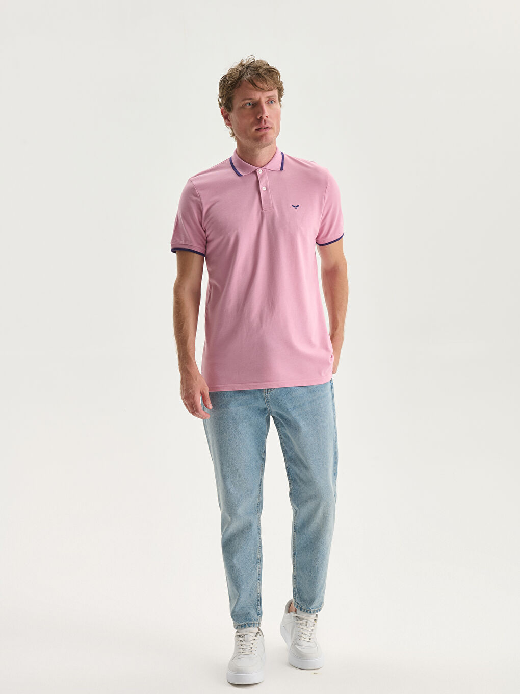 Polo Neck Short Sleeve Pique Men's T-Shirt-1