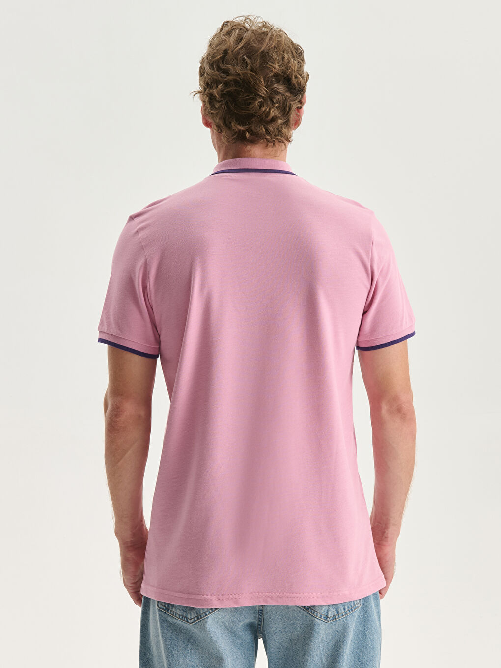 Polo Neck Short Sleeve Pique Men's T-Shirt-3