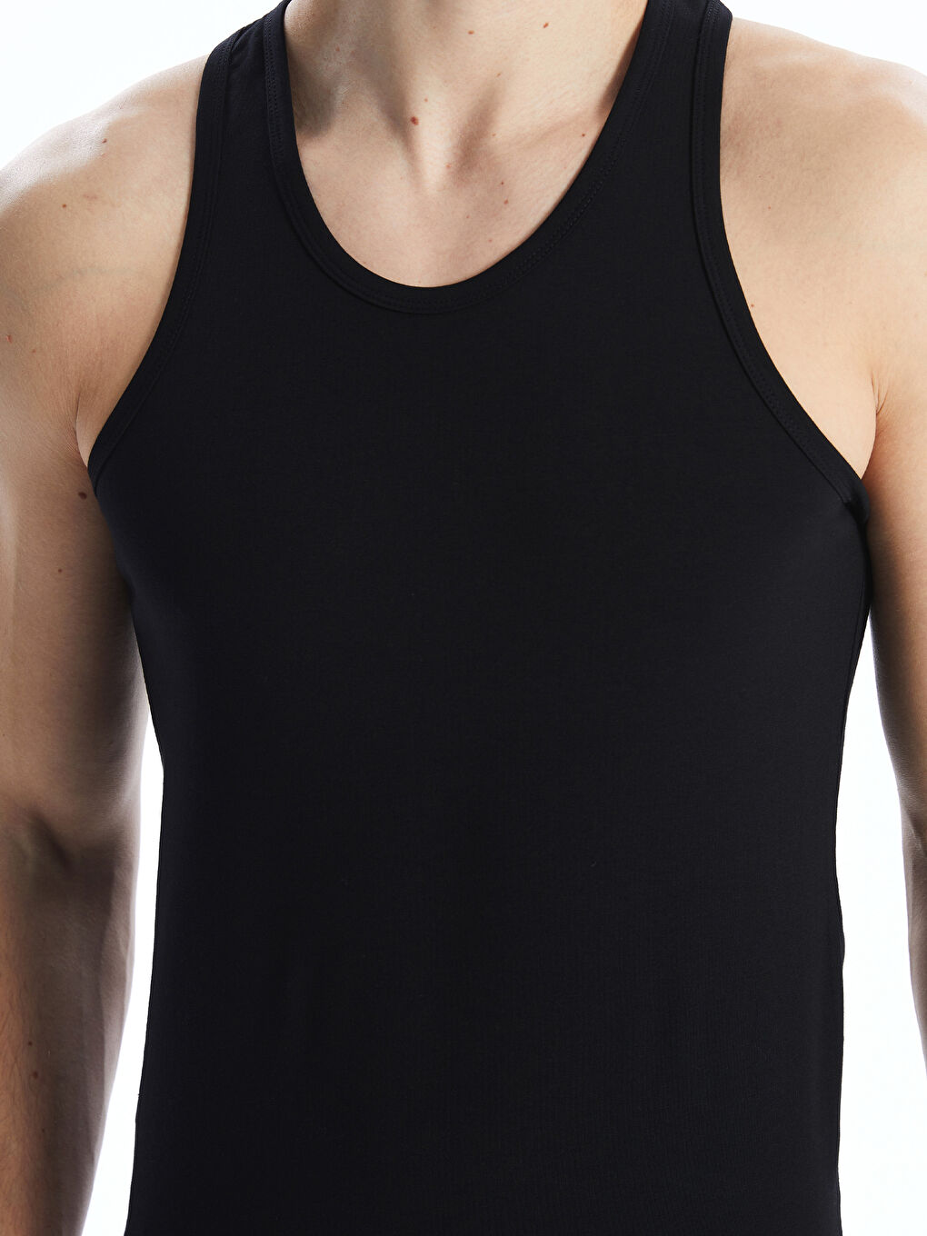 Siyah U Yaka Penye Erkek Atlet 2'li-3