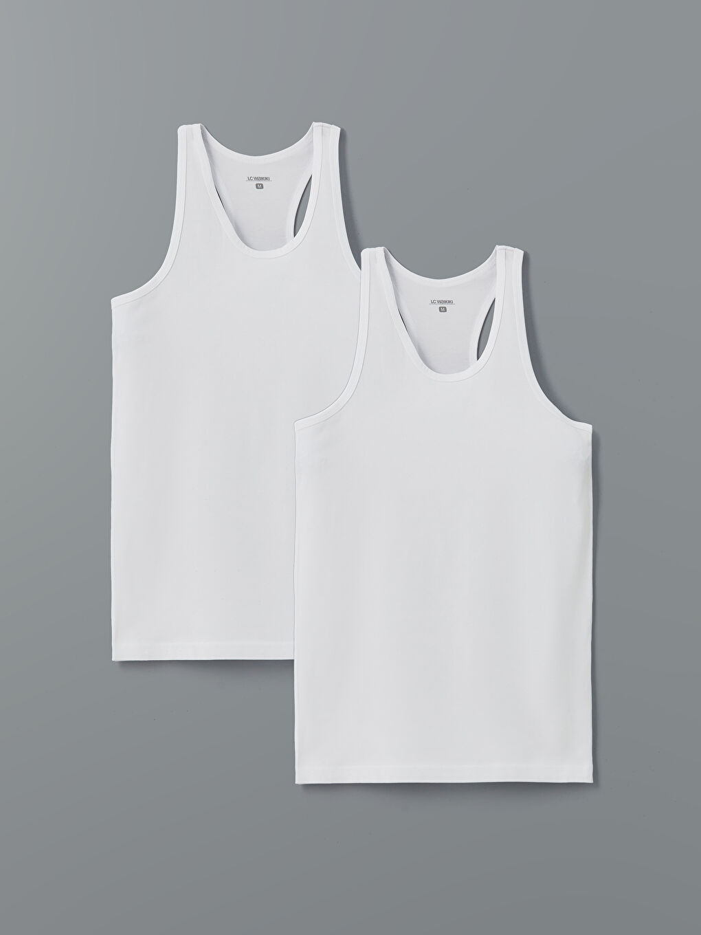 LC WAIKIKI U Neck Jersey Men's Vest 2 Pack -S22612Z8-E5X