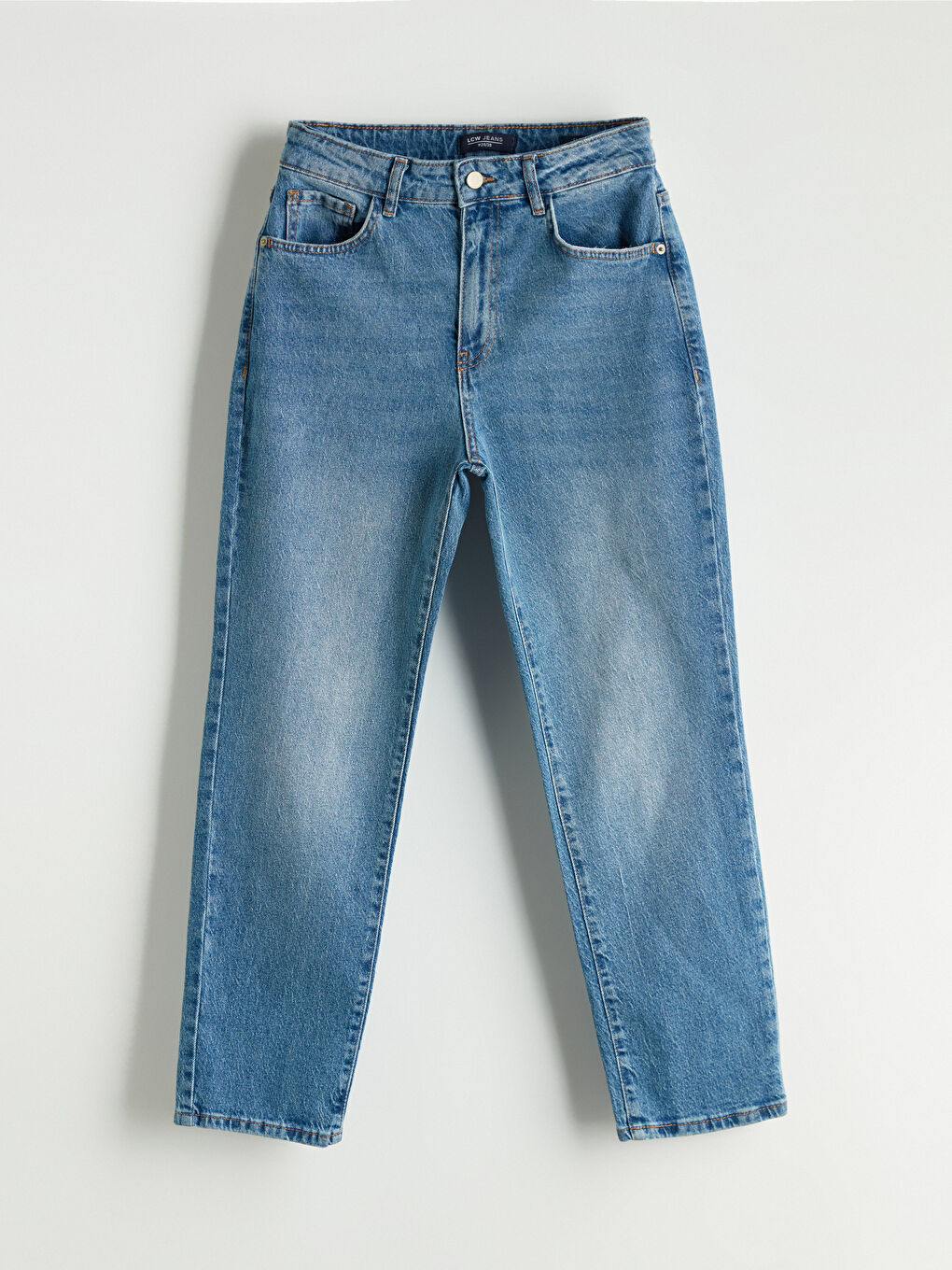 High Waisted Straight Fit Pocket Detailed Women's Rodeo Denim Trousers-4