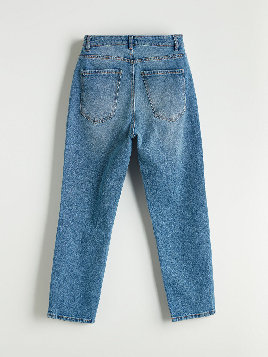 High Waisted Straight Fit Pocket Detailed Women's Rodeo Denim Trousers-5