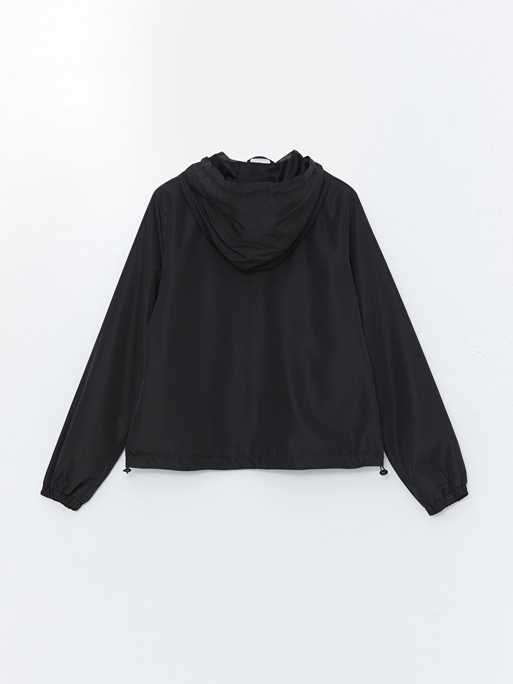 Siyah Kapüşonlu Kadın Yağmurluk-5