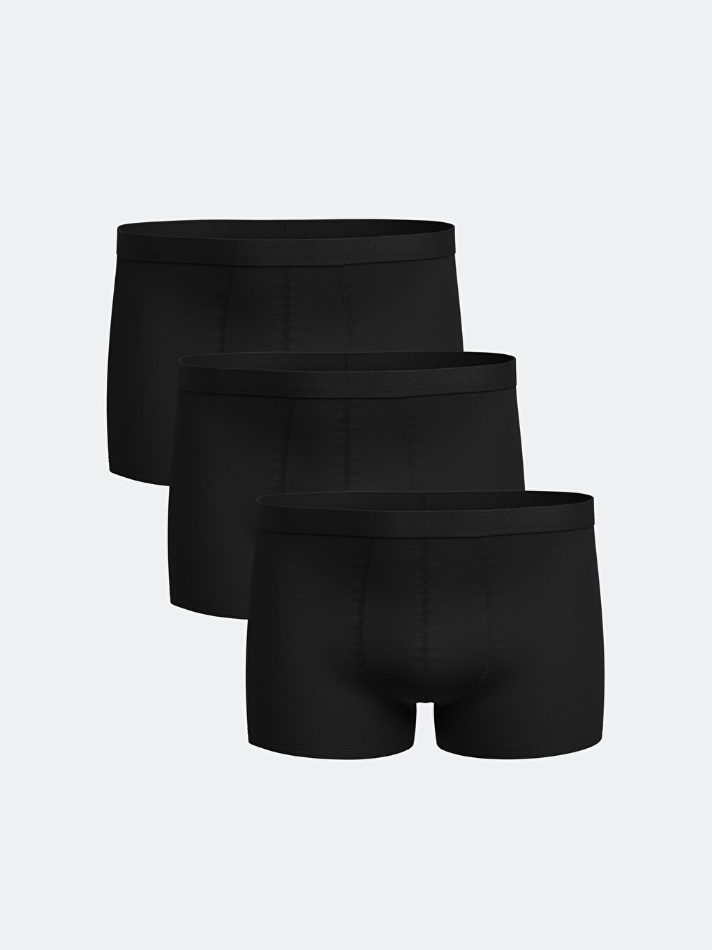 Siyah Rahat Kalıp Pamuklu Esnek Erkek Boxer 3'lü
