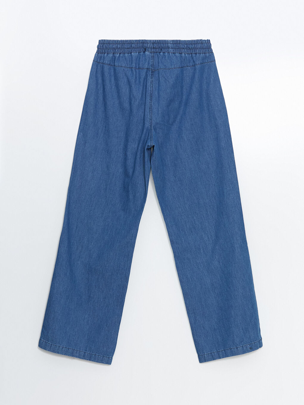 Джинсы Женские Широкие Брюки С Карманами На Резинке-5