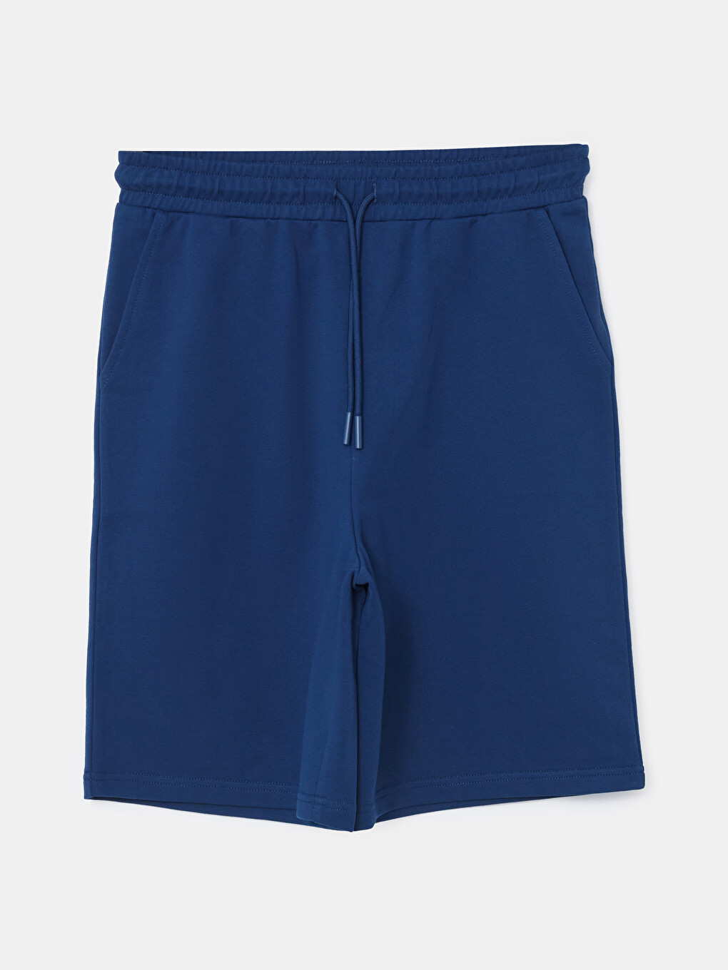 Elastic Waist Regular Pocket Detailed Cotton Women's Bermuda Shorts-5