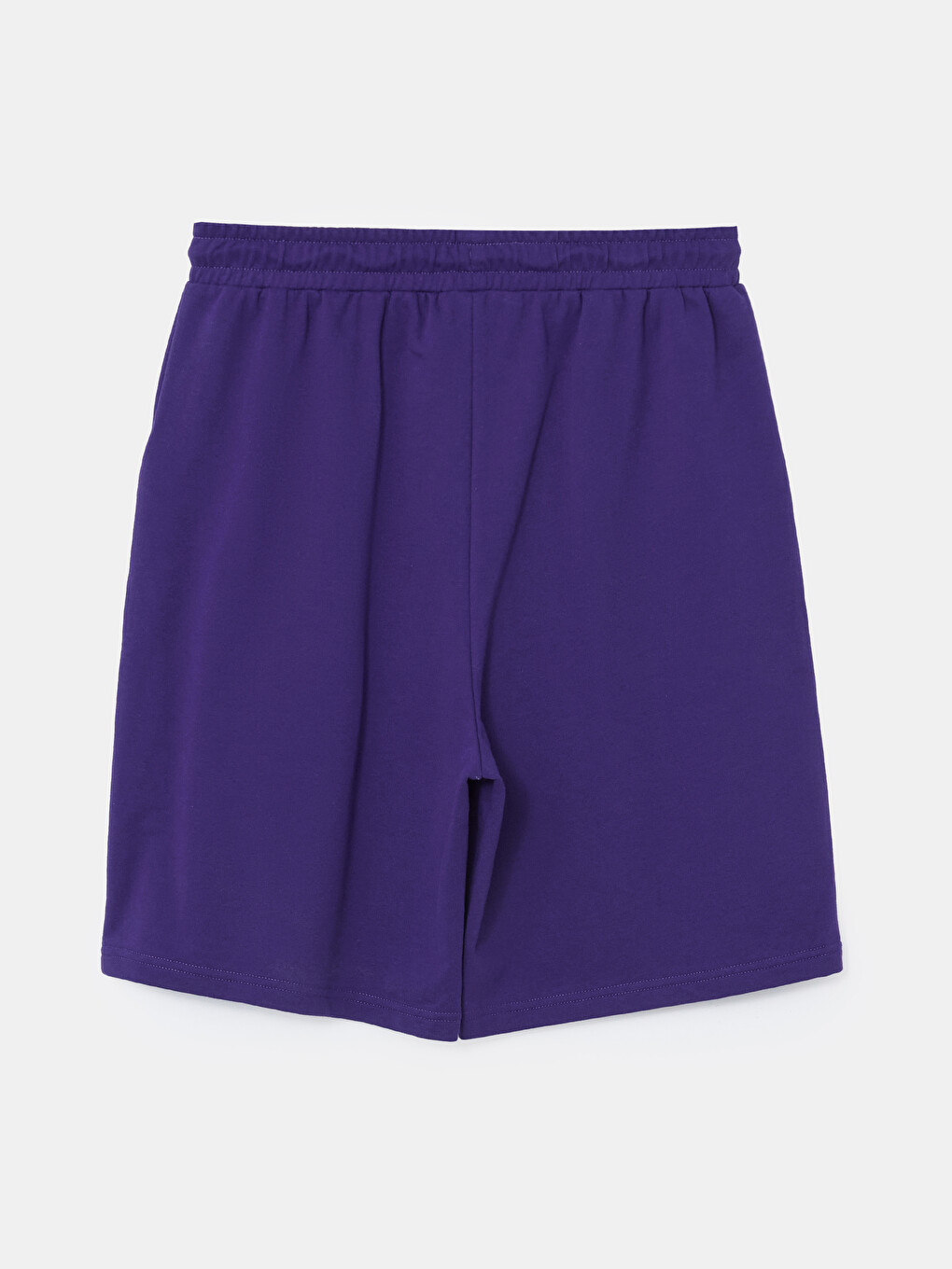 Elastic Waist Regular Pocket Detailed Cotton Women's Bermuda Shorts-6