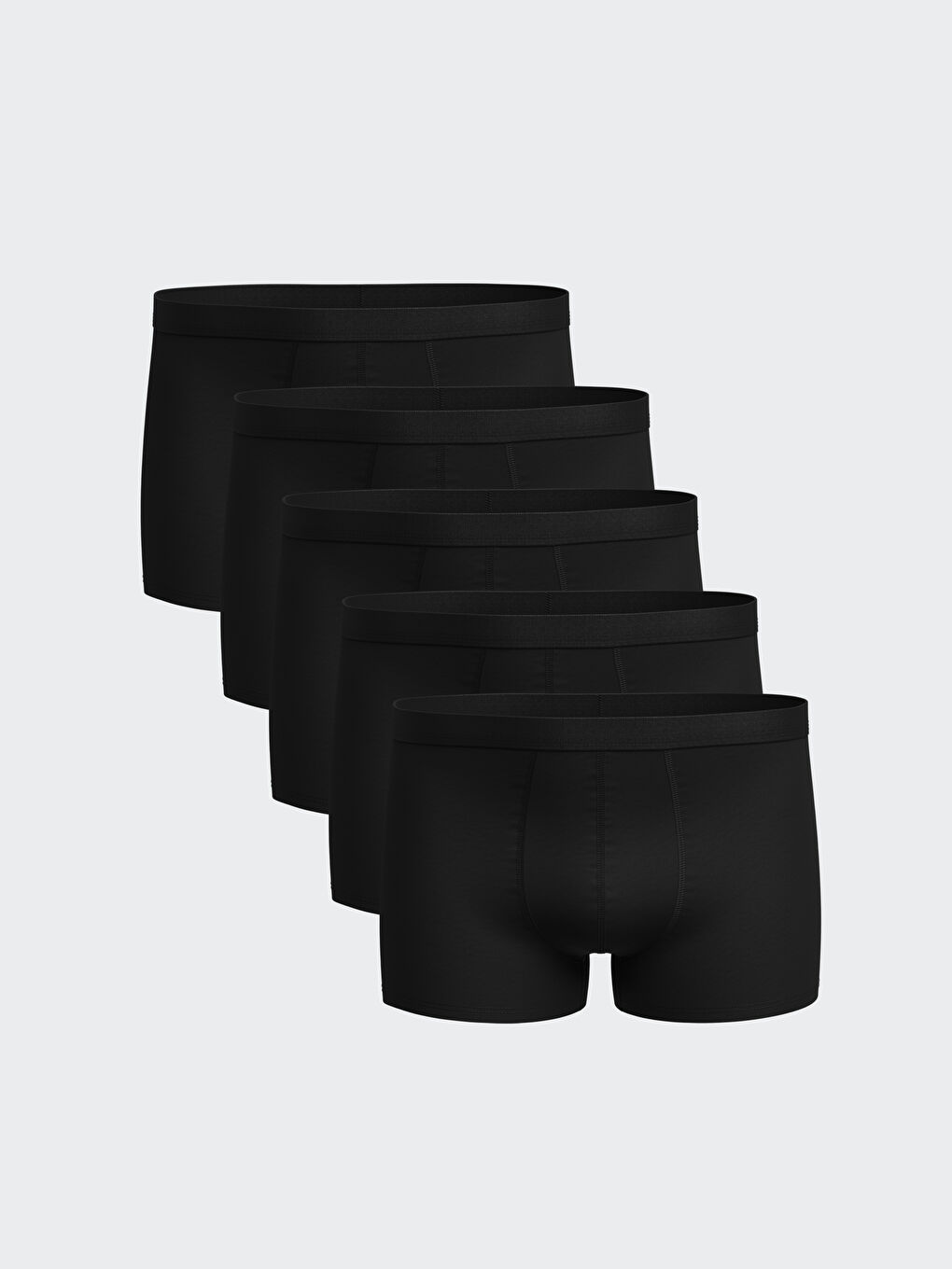 Siyah Standart Kalıp Pamuklu Esnek Erkek Boxer 5'li