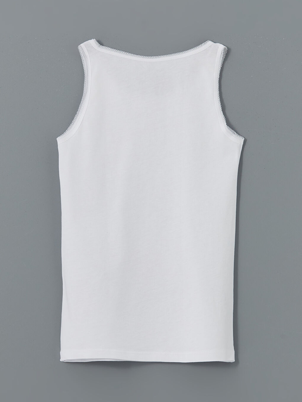 Beyaz Bisiklet Yaka Kız Çocuk Atlet 2'li-2