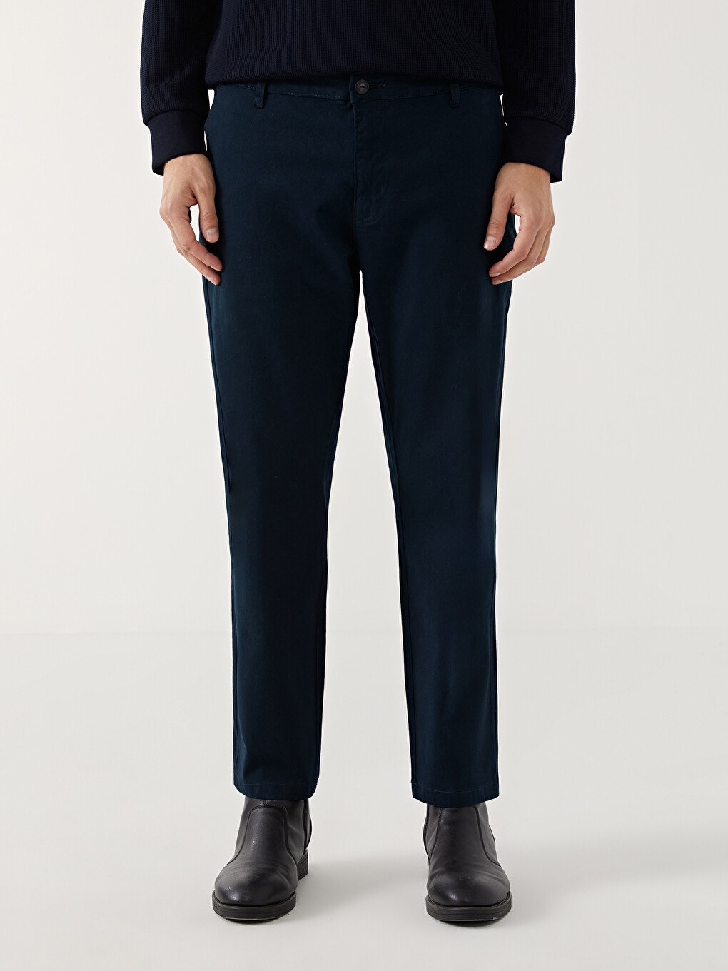 Standart Kalıp Gabardin Erkek Chino Pantolon-1
