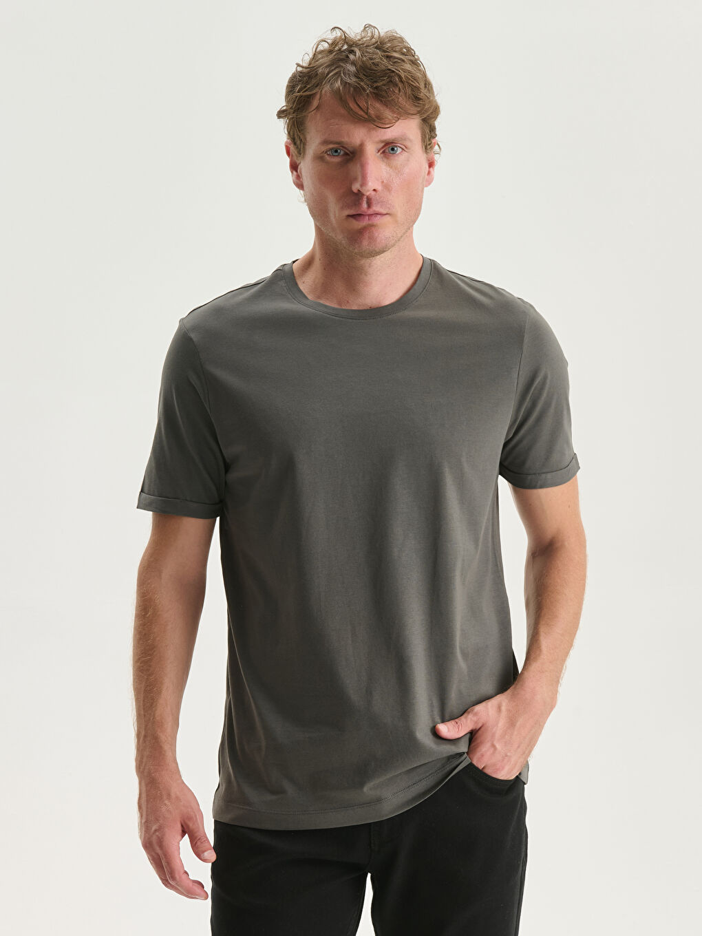 T-shirt pour Hommes en Jersey à Col Rond