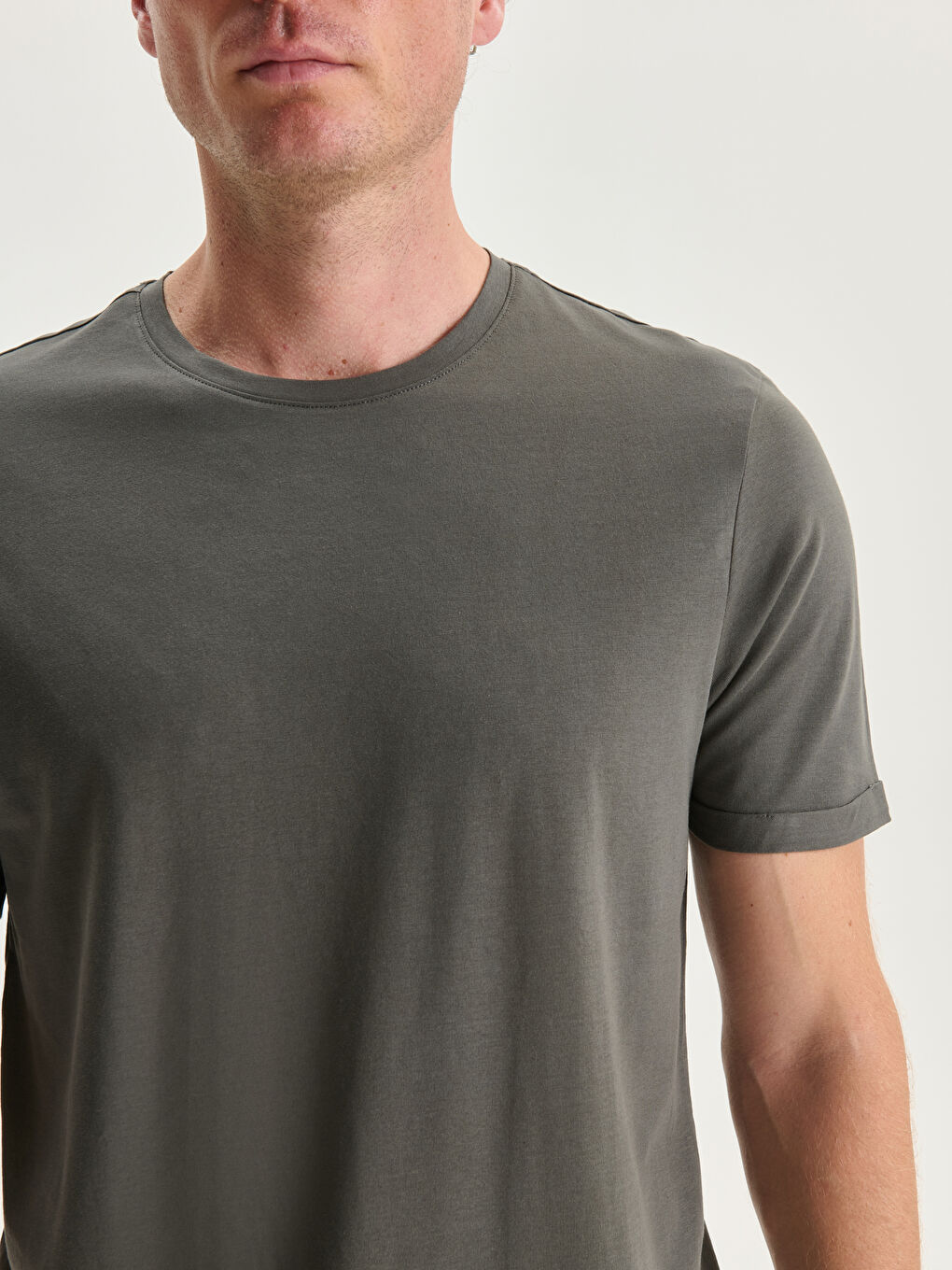 T-shirt pour Hommes en Jersey à Col Rond-2