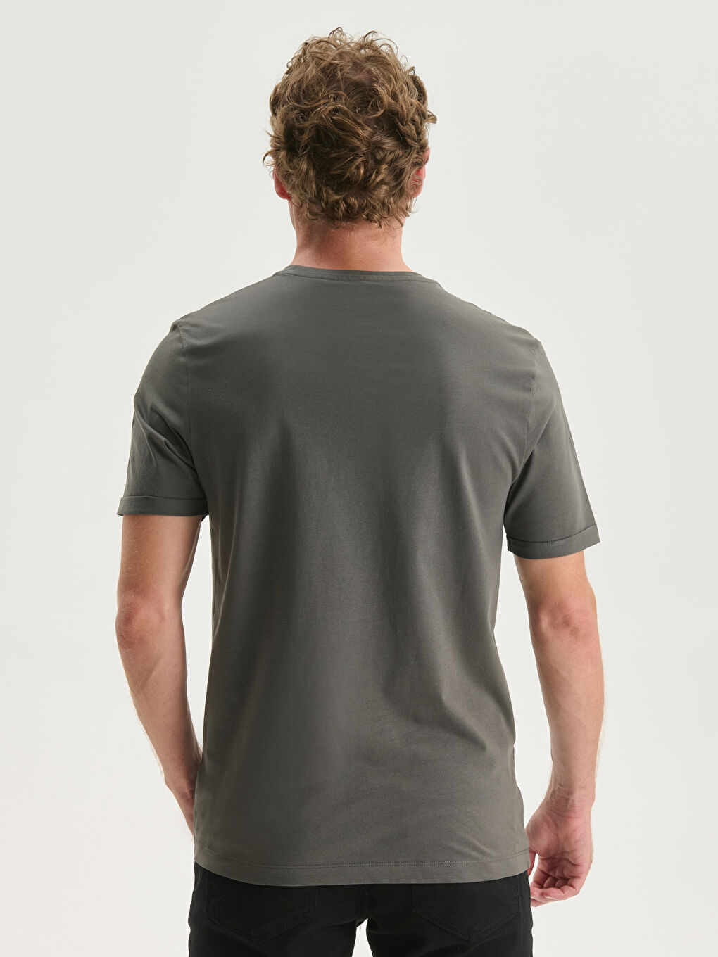 T-shirt pour Hommes en Jersey à Col Rond-3