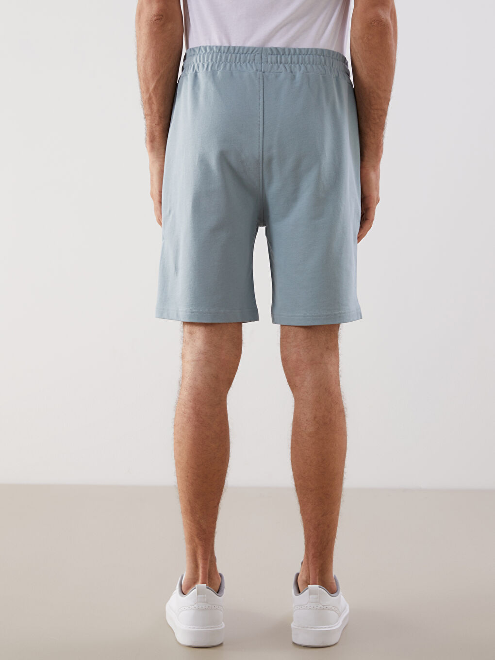 LCWAIKIKI Basic Mavi Slim Fit Örme Erkek Şort - 7
