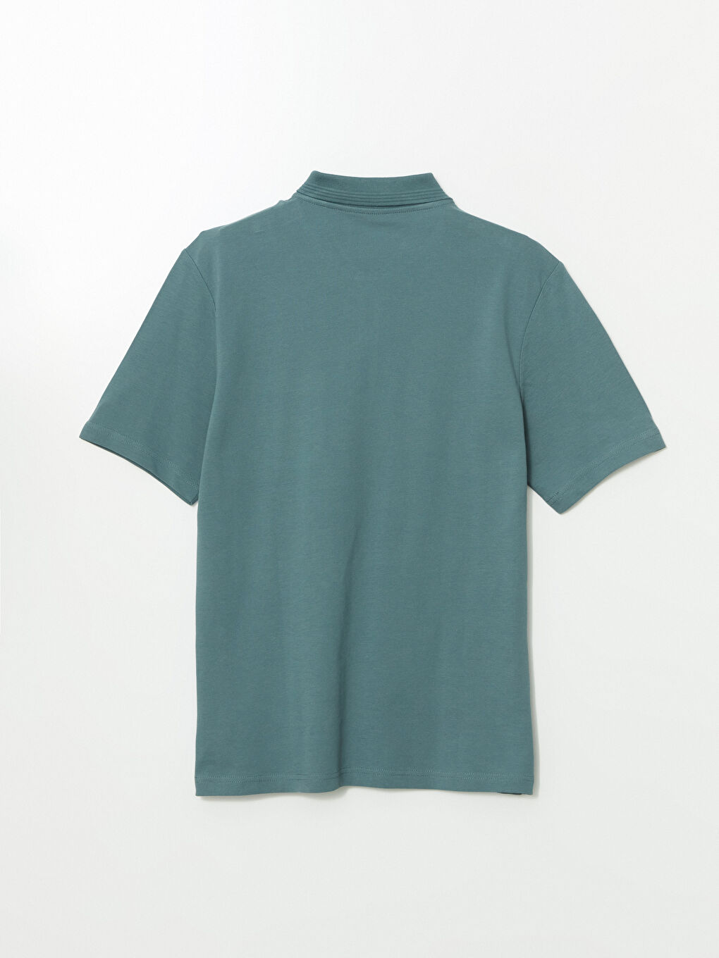 Mavi Polo Yaka Kısa Kollu Pike Erkek Tişört-1