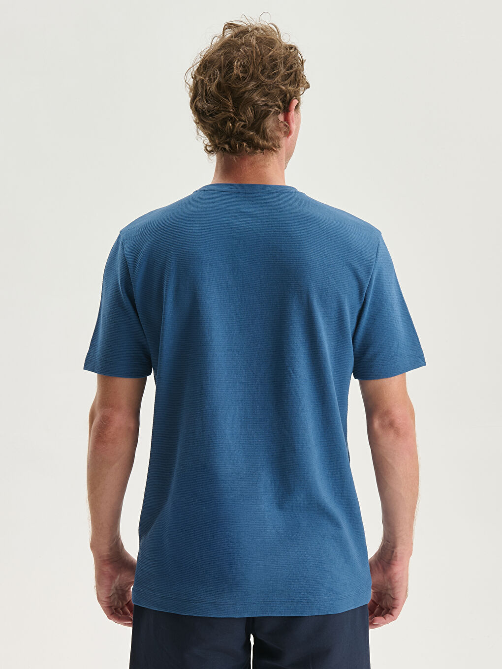 Crew Neck Short Sleeve Men's Textured T-Shirt-6