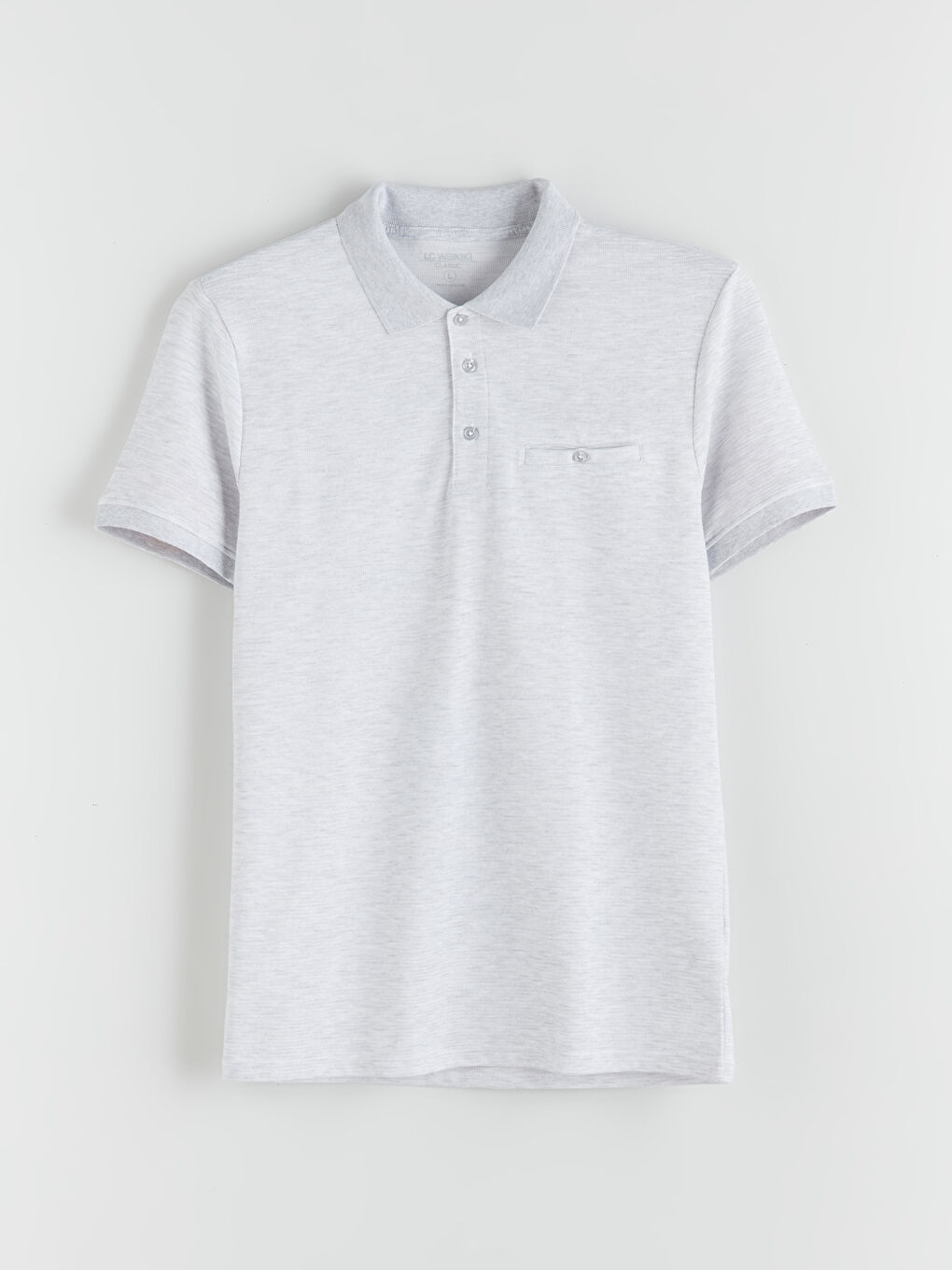 Gri Polo Yaka Kısa Kollu Erkek Tişört-8