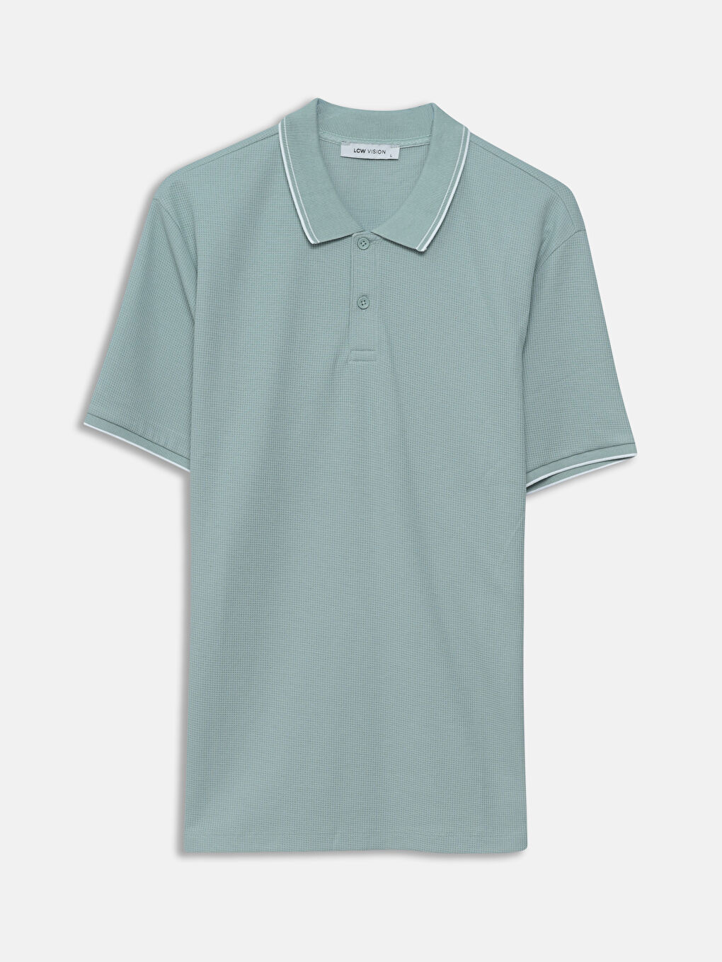 Yeşil Polo Yaka Kısa Kollu Erkek Tişört-4