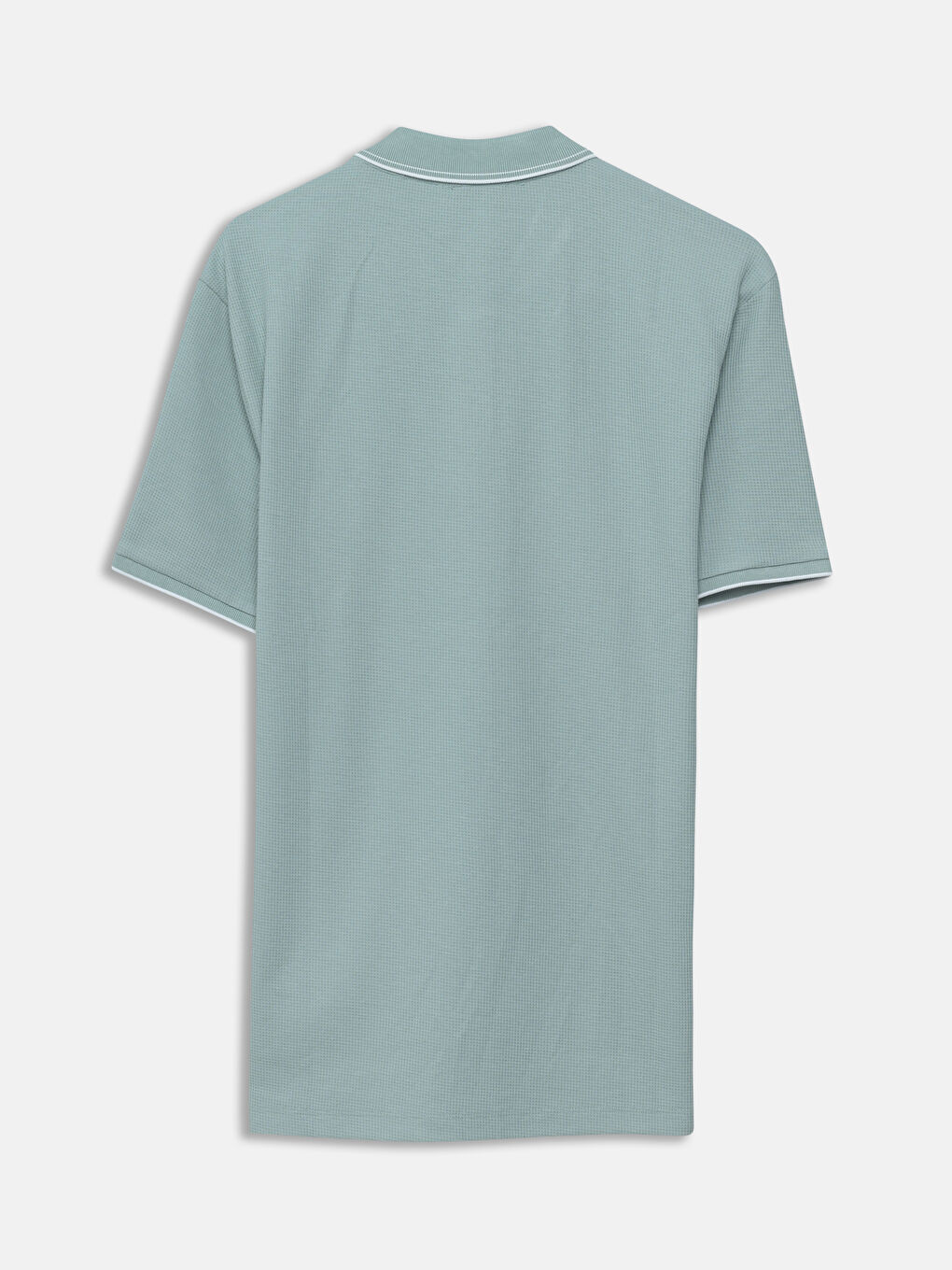 Yeşil Polo Yaka Kısa Kollu Erkek Tişört-5