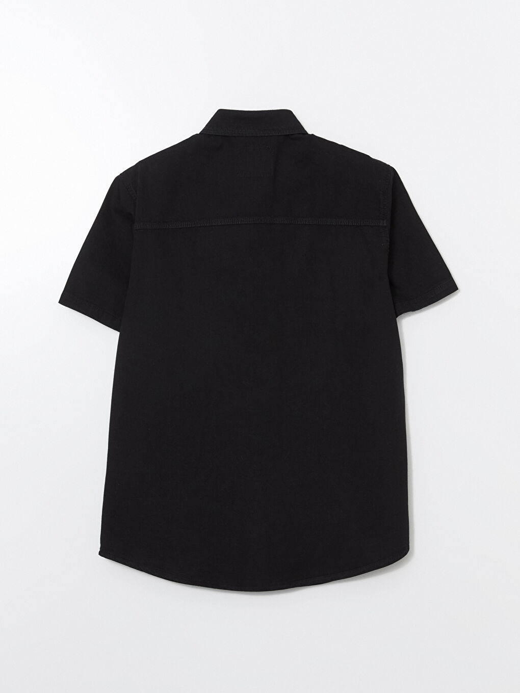 قميص جينز كم قصير واسع للرجال-5