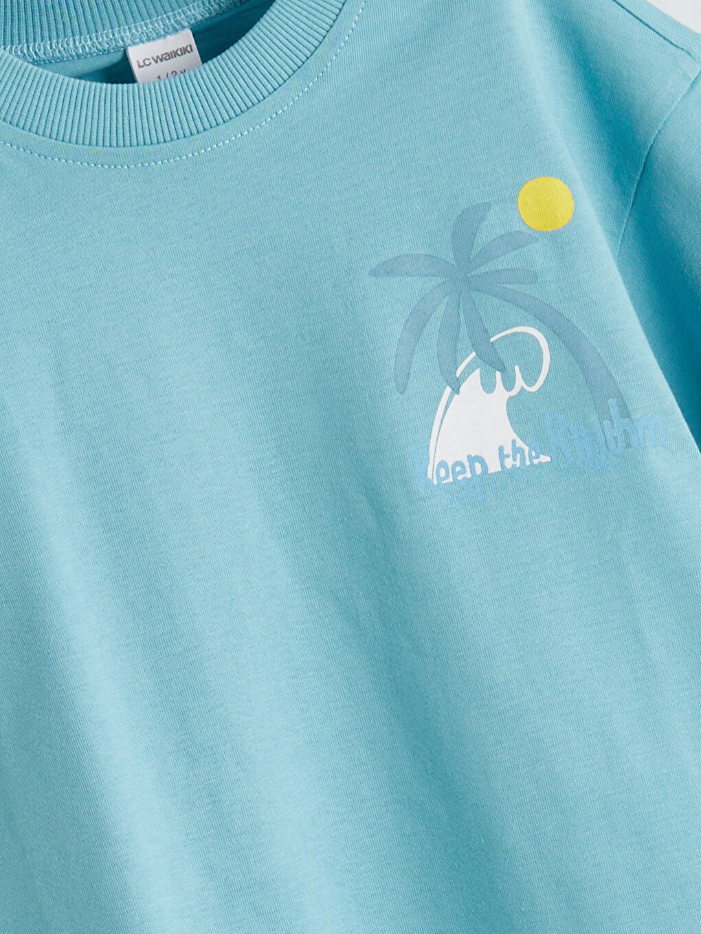 Mavi Bisiklet Yaka Baskılı Erkek Çocuk Tişört-2