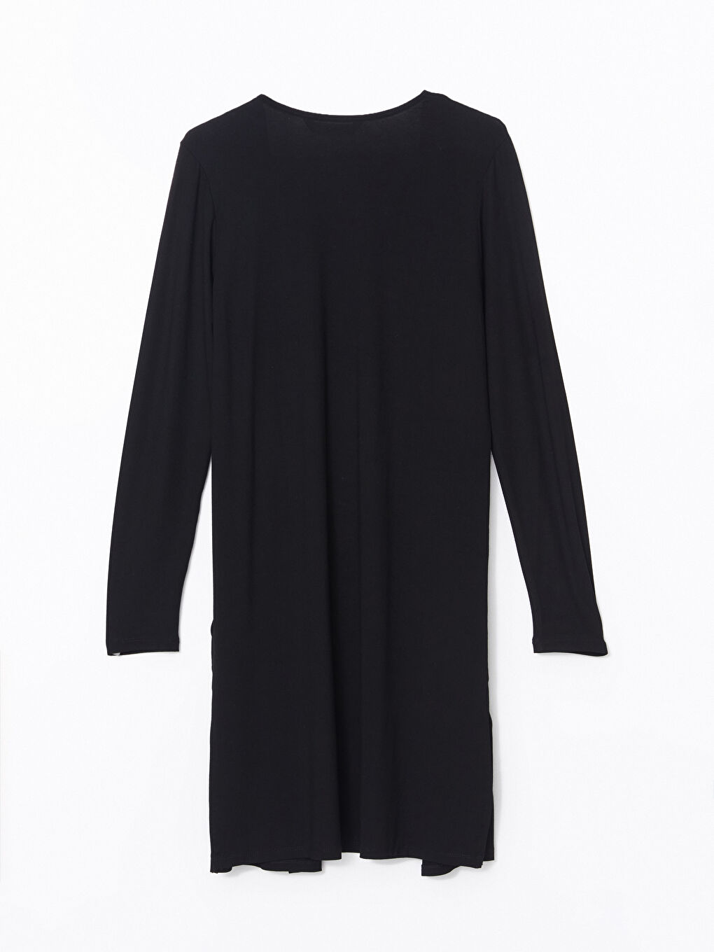 Siyah Şal Yaka Düz Uzun Kollu Kadın Hırka-9