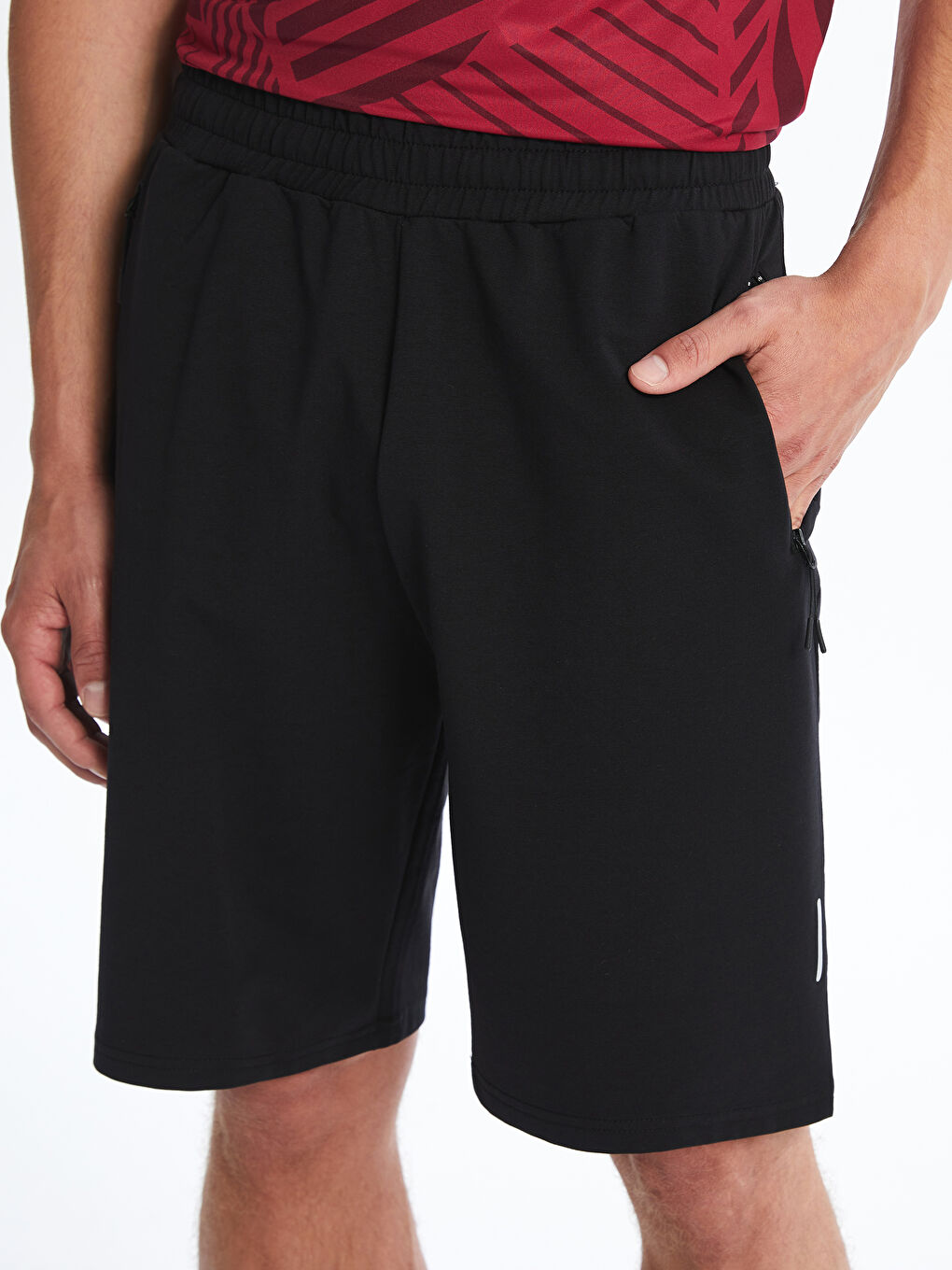 Siyah Slim Fit Erkek Spor Şort-2