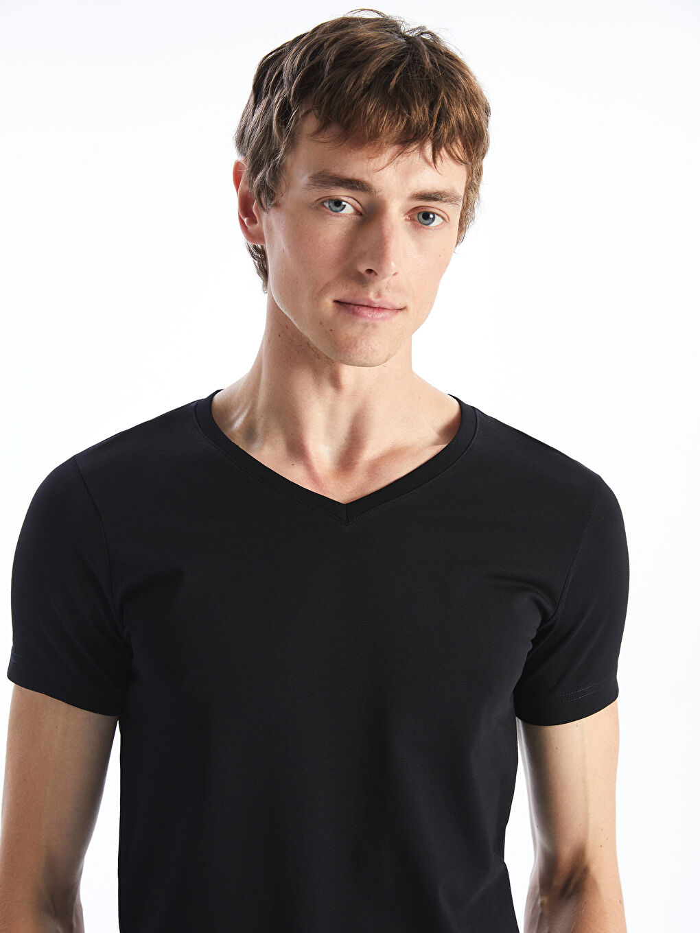 Gilet à Manches Courtes pour Hommes avec Encolure en V-2