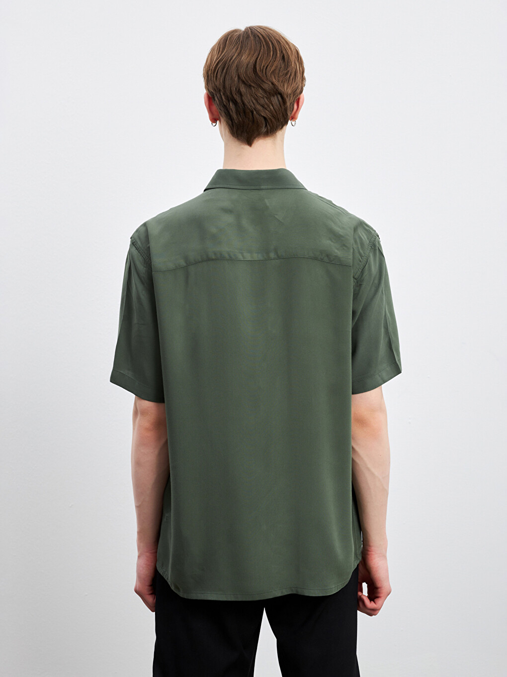 Regular Fit Short Sleeve Viscose Men's Shirt-3