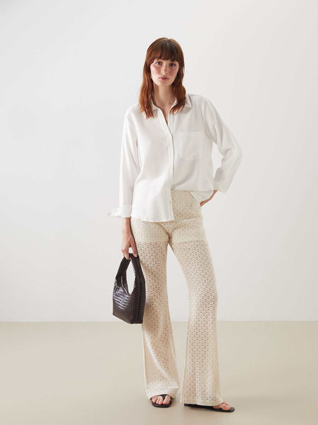 Plain Long Sleeve Women's Shirt -S36592Z8-R9K