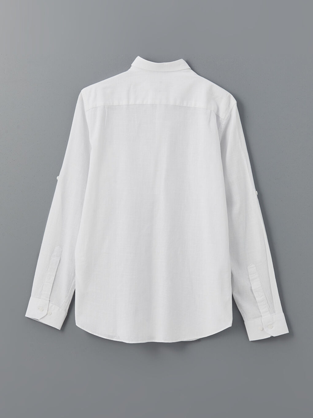 Regular Fit Long Sleeve Linen Blend Men's Shirt-8