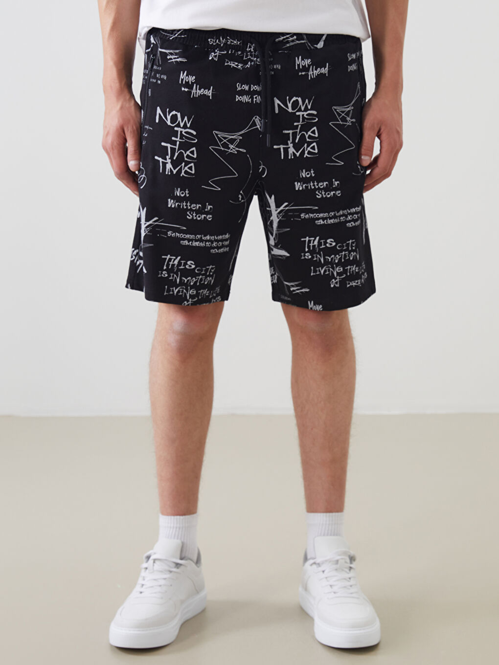 Slim Fit Printed Men's Sports Shorts-2