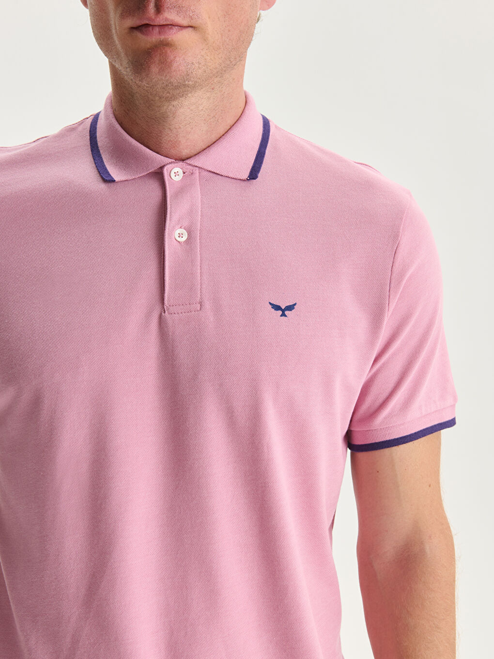 Мужская футболка-поло из пике с короткими рукавами-2