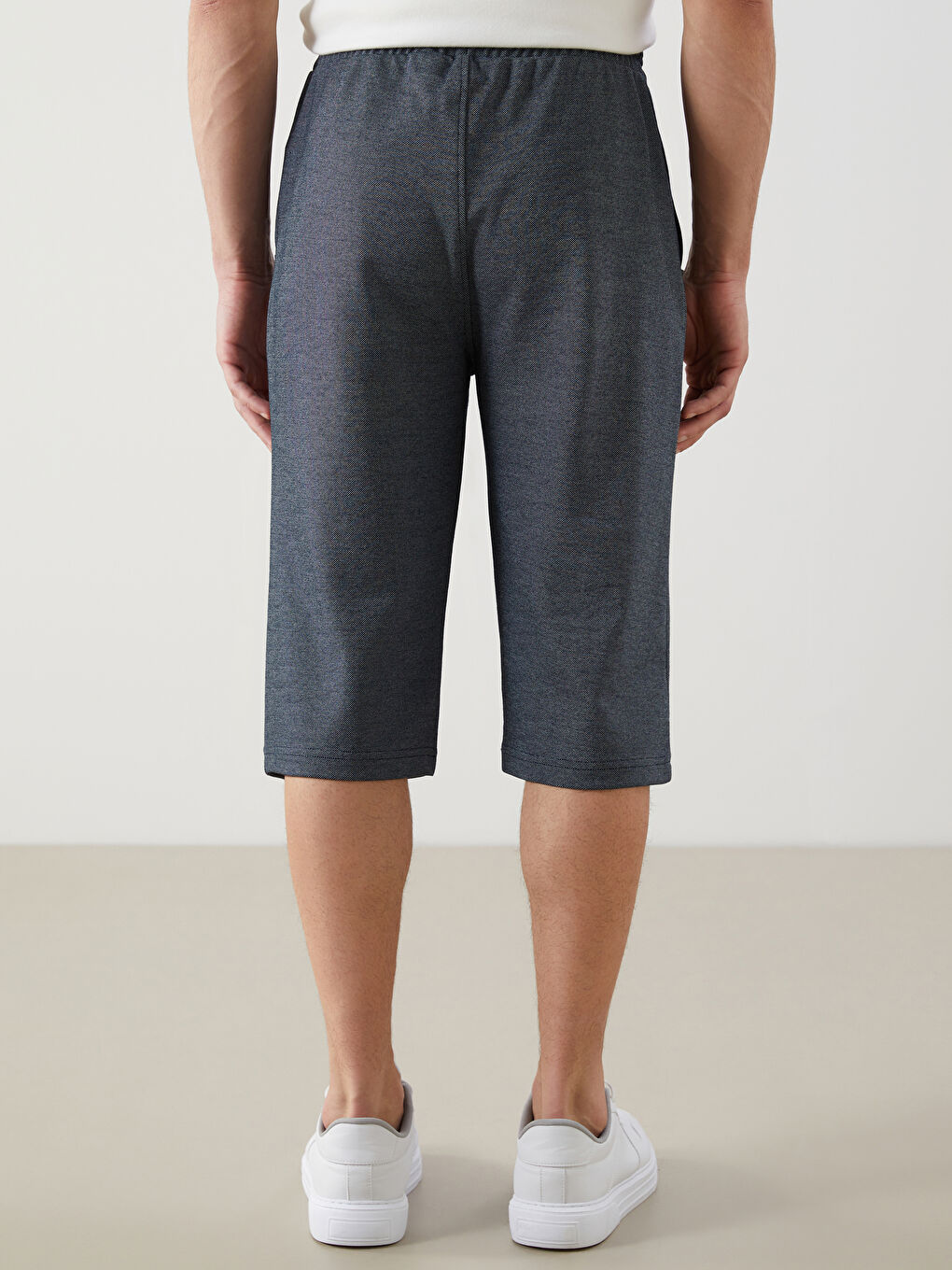 Lacivert Standart Kalıp Erkek Bermuda Şort-3