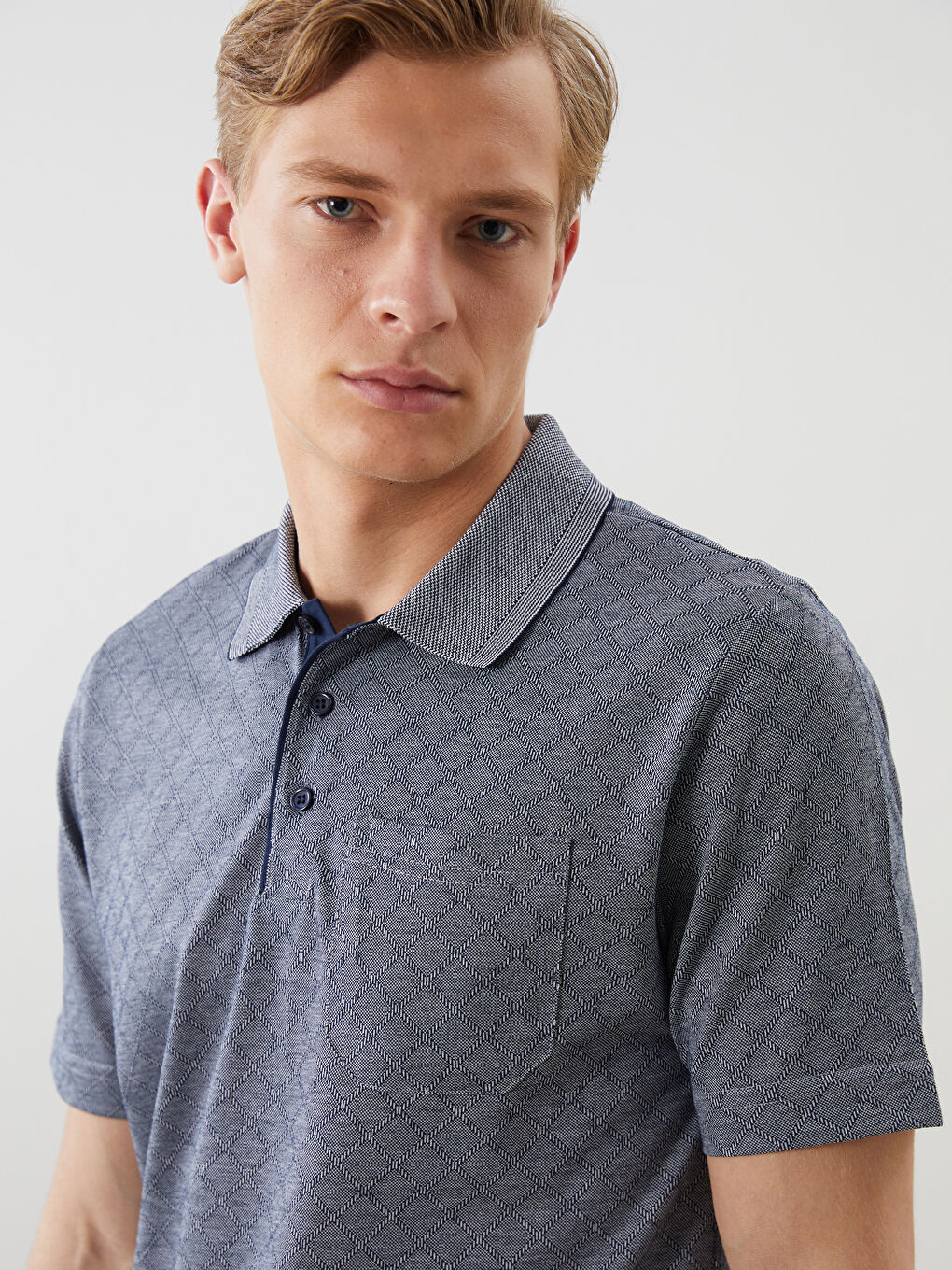 Lacivert Polo Yaka Kısa Kollu Erkek Tişört