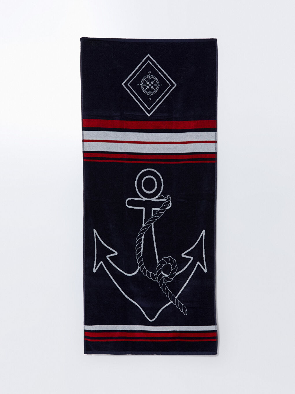 Serviette de plage pour Hommes imprimée avec ancre 70x150 cm-3