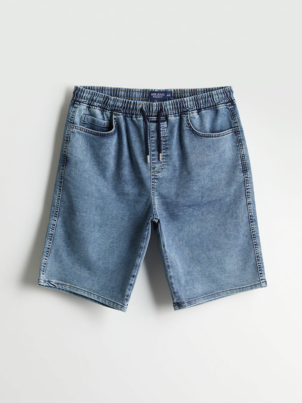 İndigo Standart Kalıp Erkek Jean Şortolon-4