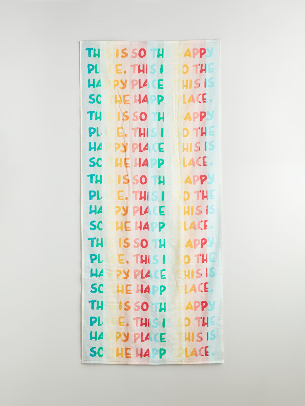 Karışık Yazı Baskılı Pamuklu Plaj Havlusu 70x150 cm-2