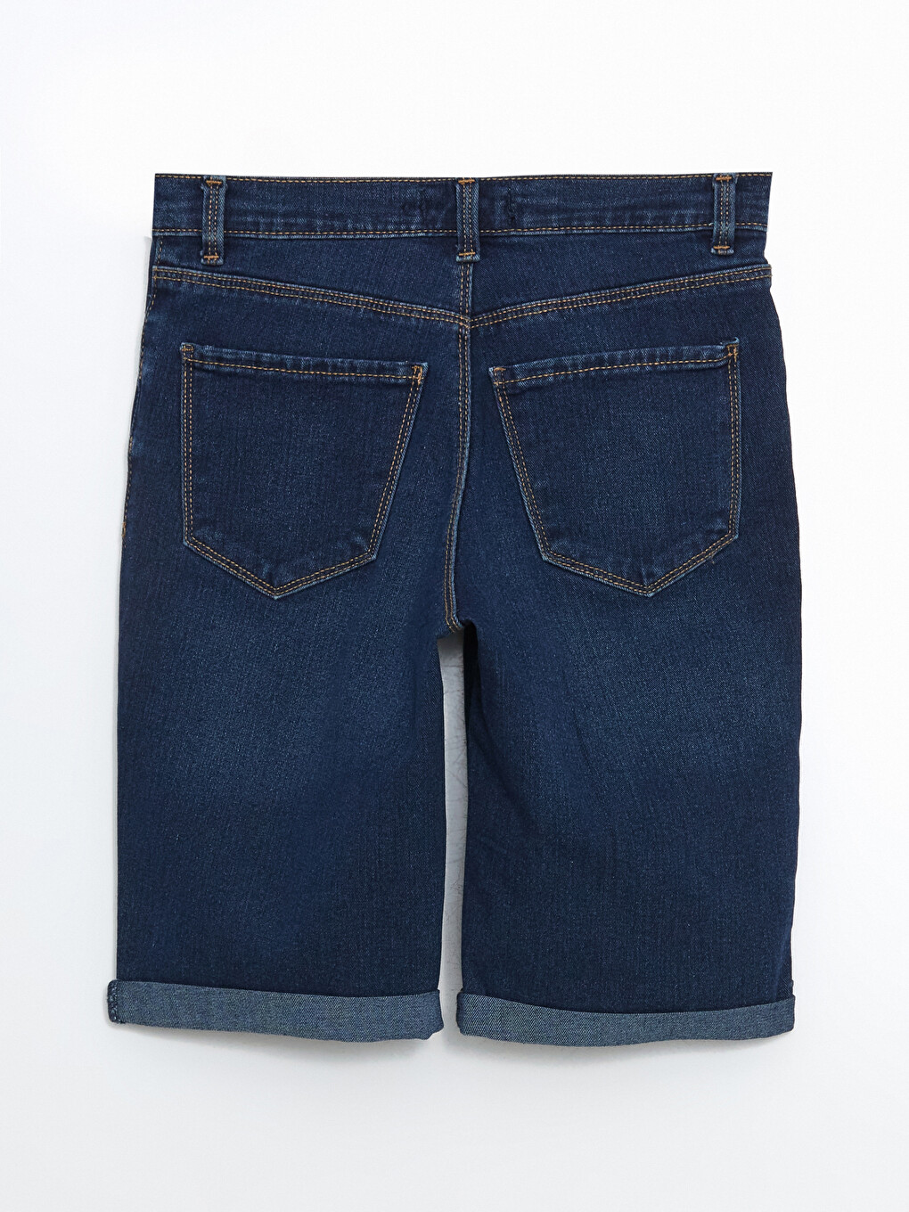 İndigo Bermuda Fit Kadın Jean Şort-5