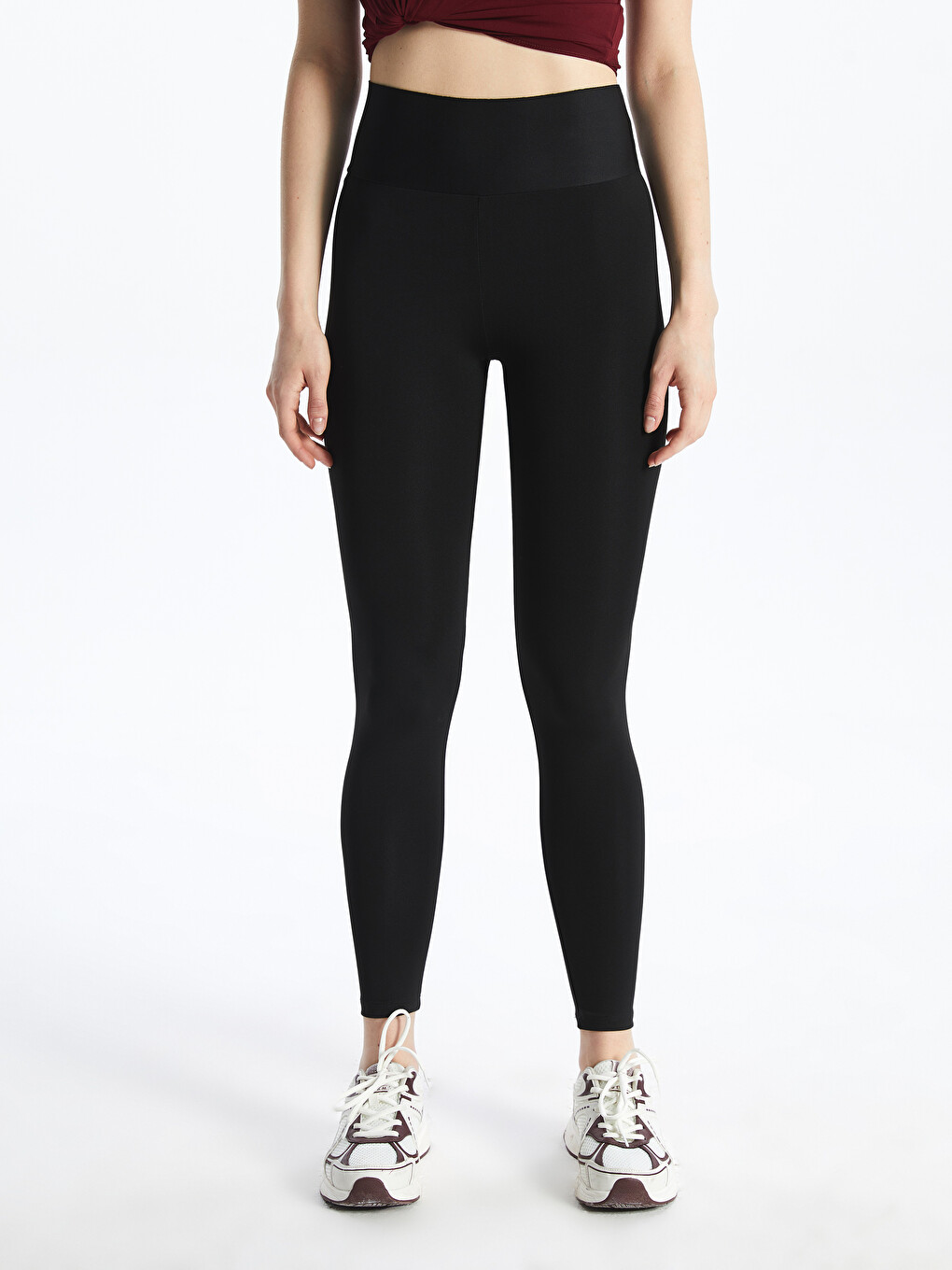 Plain Interlock Women's Corseted Tights With Elastic Waist-1