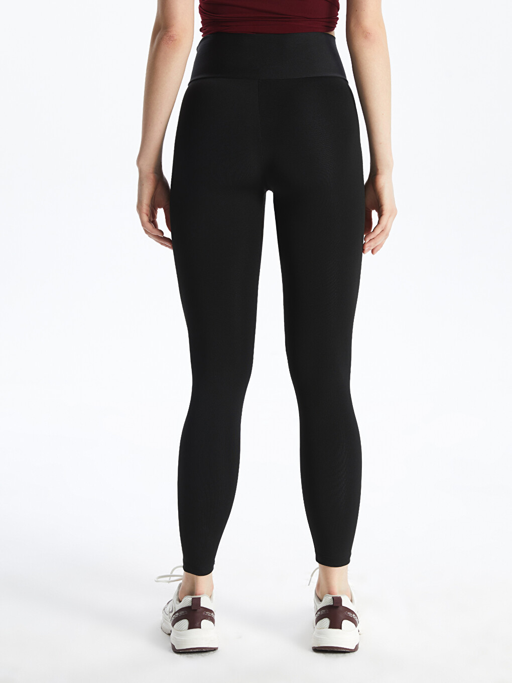 Plain Interlock Women's Corseted Tights With Elastic Waist-3