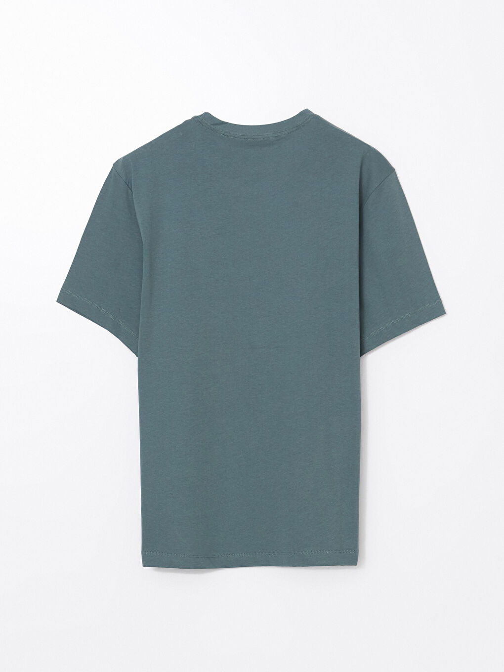 Yeşil Bisiklet Yaka Penye Erkek Tişört-5