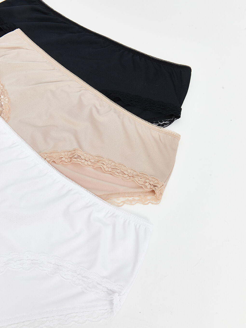 Siyah Dantel Detaylı Hipster Külot 3'lü Paket-3