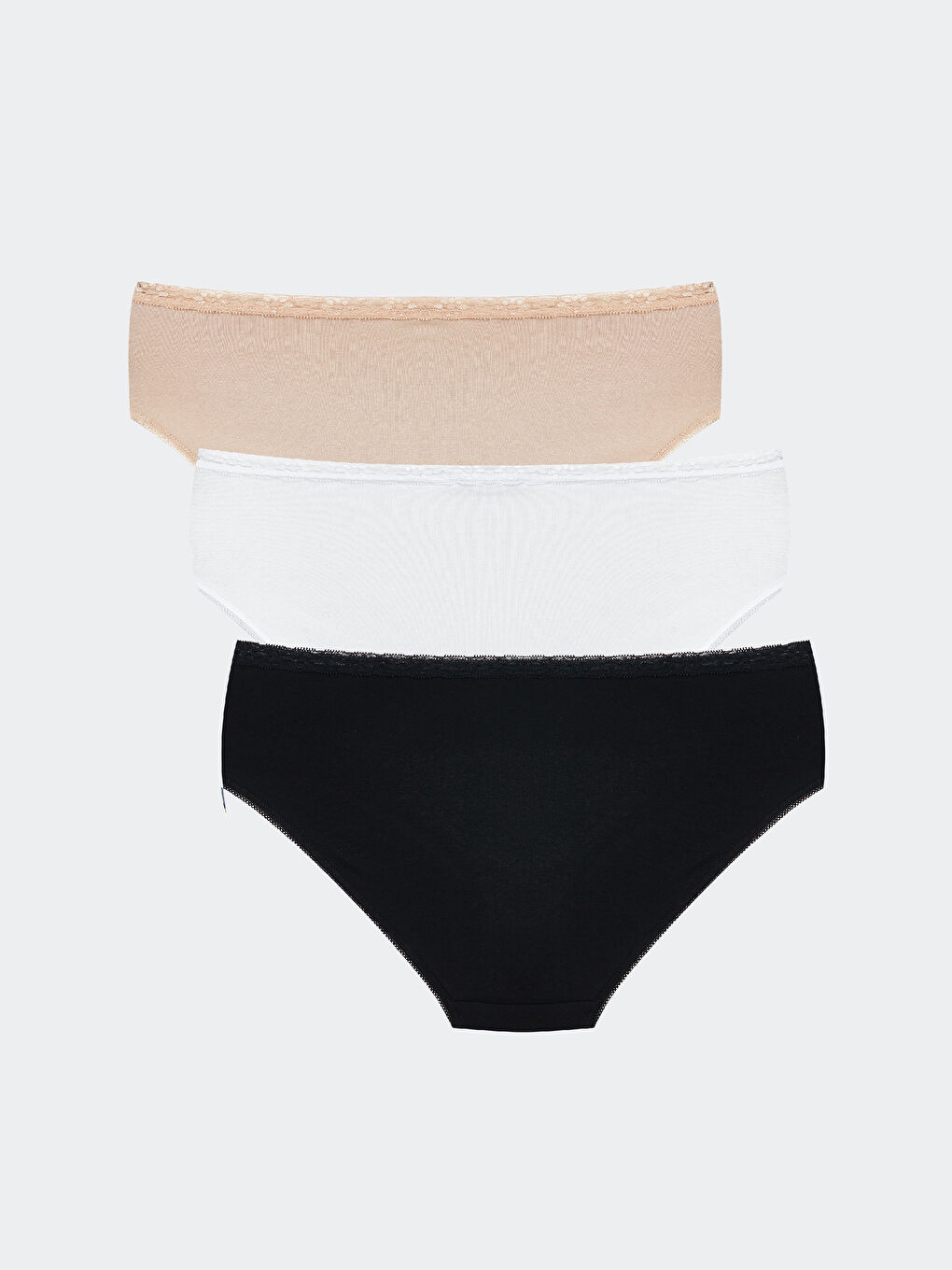 Pembe Dantel Detaylı Bikini Külot 3'lü Paket-1