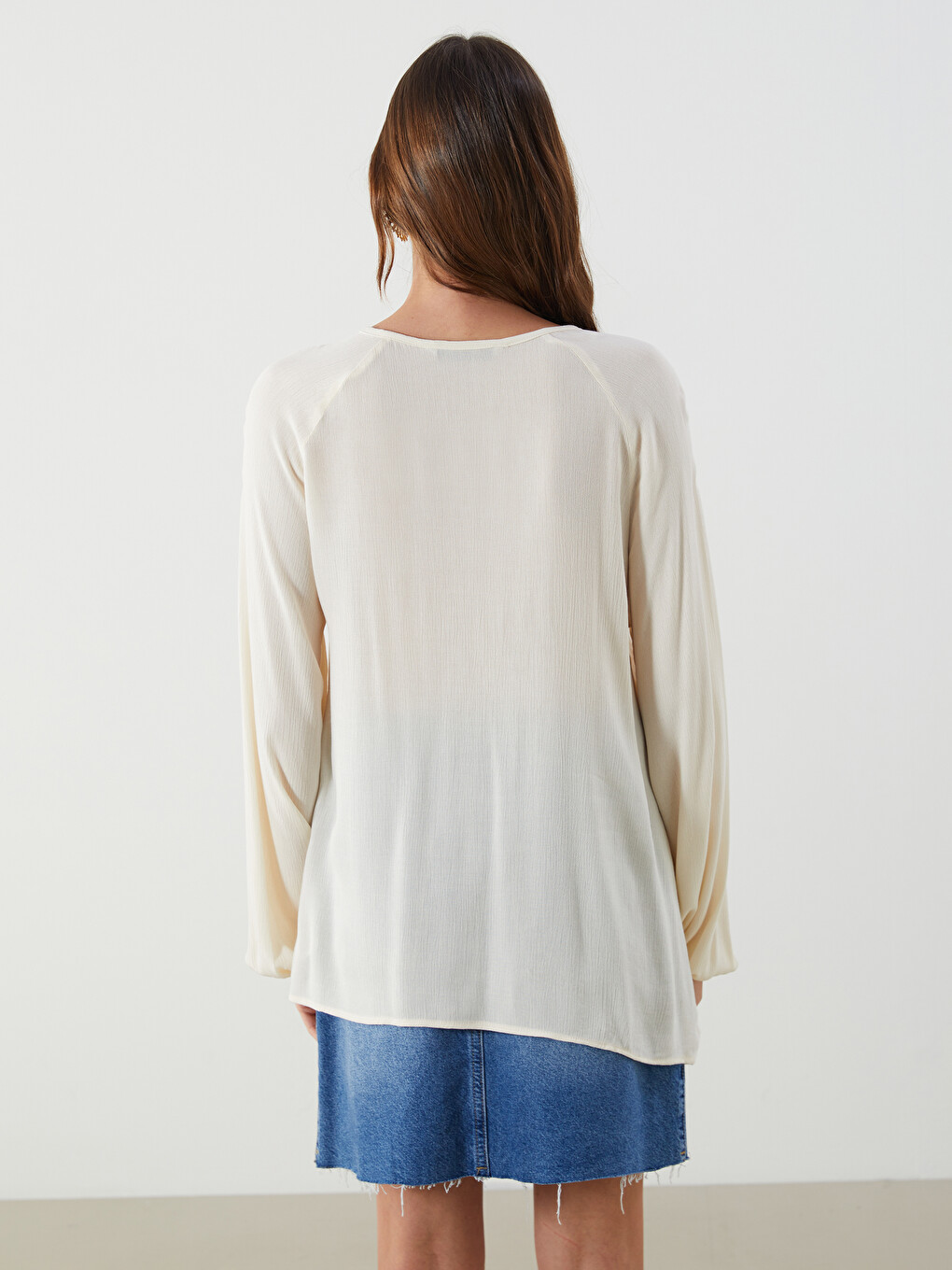 Blouse De Maternité À Manches Longues Brodée À Col Rond-3