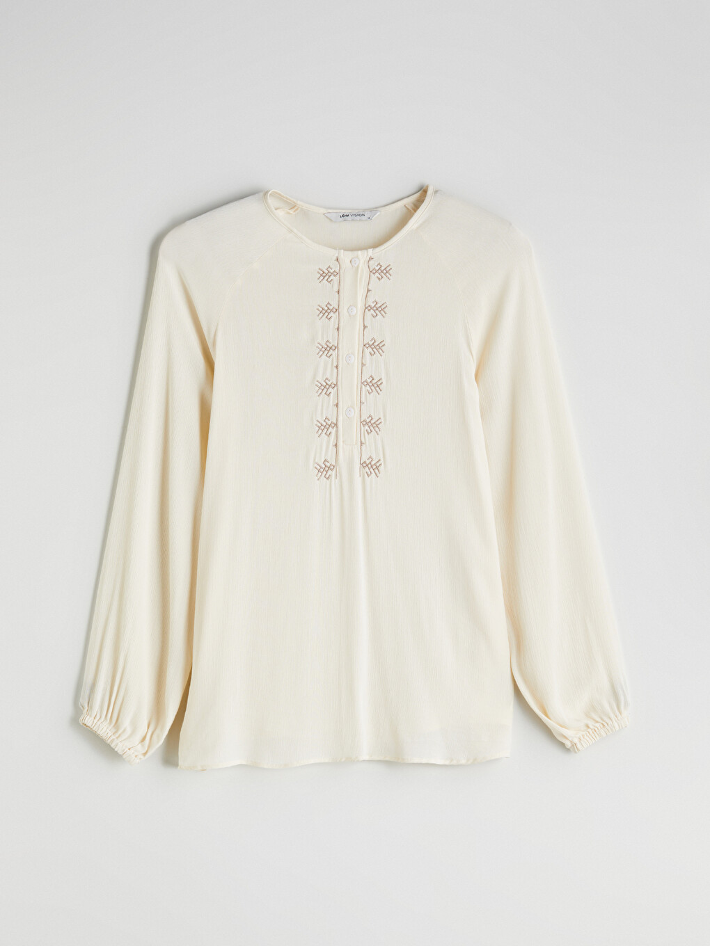 Blouse De Maternité À Manches Longues Brodée À Col Rond-4